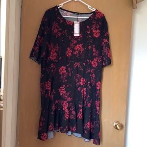 Boohoo Plus Tiered Woven Smock Dress